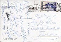 Bari/Roma 1960/61, cartolina firmata dai giocatori